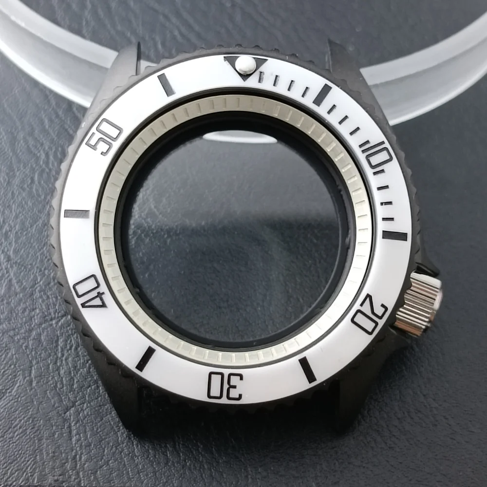 High-Quality 42mm Men's Steel Black Watch Case with Sapphire Glass and 22mm Band