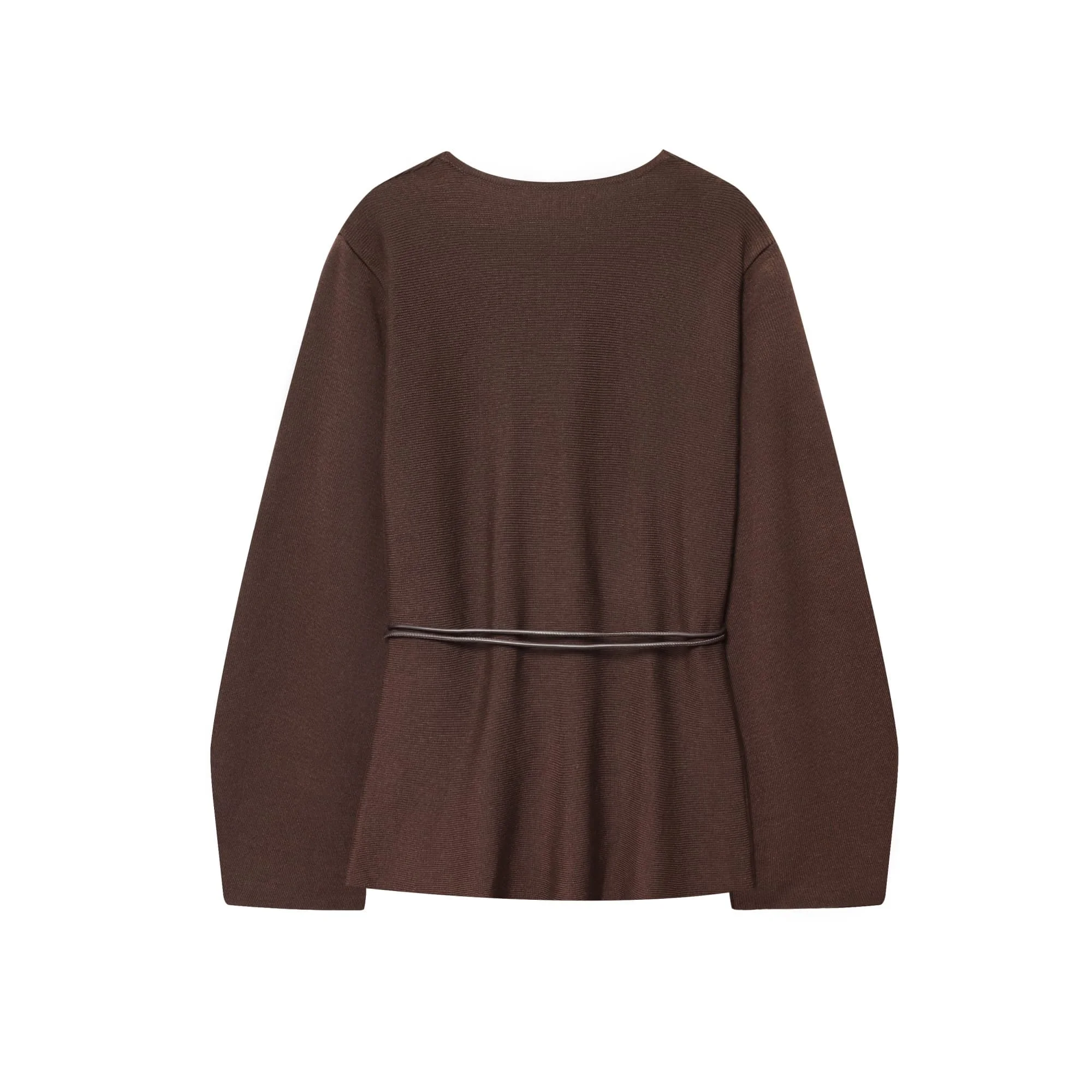 Women Loose Commuting Leisure V-Neck Cardigan Jacket Autumn Winter New Elegant Fashion Cardigan With Belt Outwear Streetwear