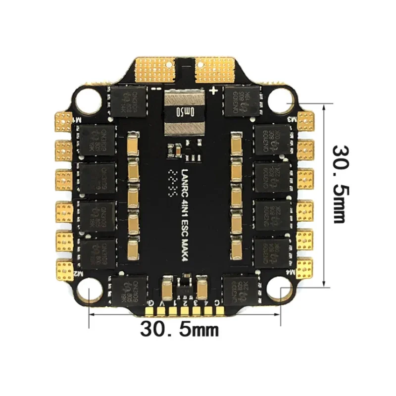 Microcontrôleur et composants électroniques de l'ESC 4 en 1 BLS-45A pour drone FPV