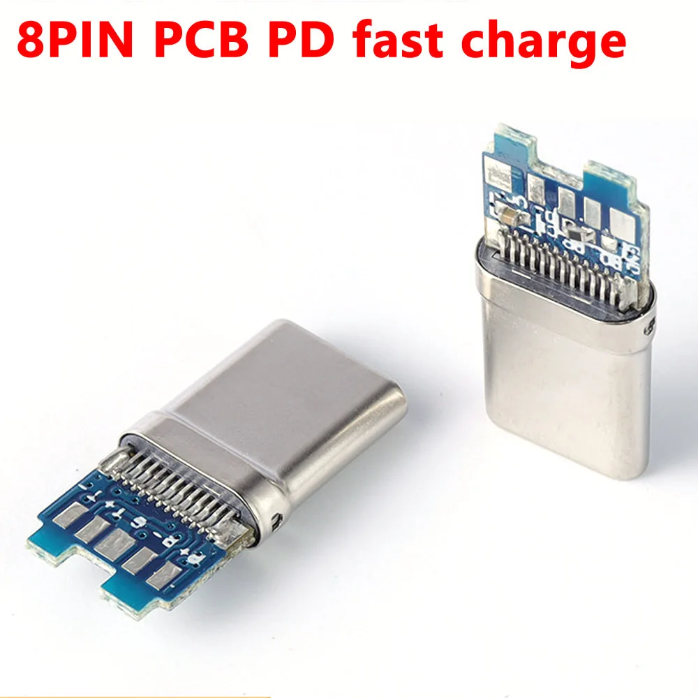 1pcs Usb 3.0 Type C With Plate Pd Fast Charging Connector 8pin Male ...