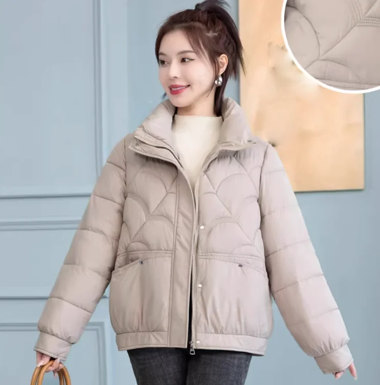 

2023 Loose stand-collar short down coat Winter