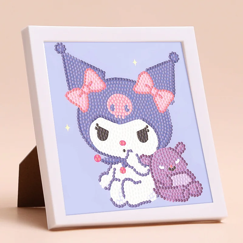 

Sanrio Kawaii Ins Canvas DIY Kuromi Diamond Painting Decorative Painting 3D Three-dimensional Image Lifelike Full Holiday Gifts