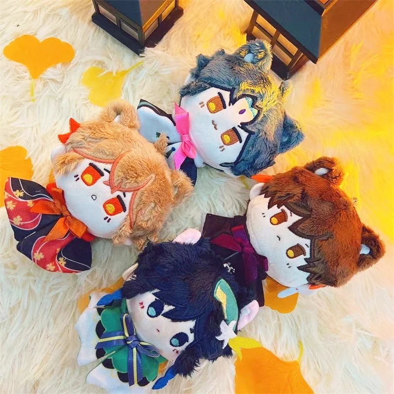 Genshin Impact Plush Doll Pendant Cosplay Mascot Venti Tartaglia Zhongli Kazuha Xiao Albedo Gorou Shogun Keychain Keyring Gifts game genshin impact new card holder characters raiden shogun student staff id passport bank protective abs plastic hd printing