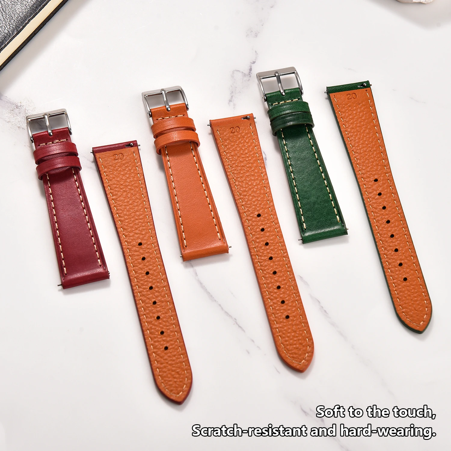 Universal Quick Release Smooth Leather Watch Strap - Skin-Friendly Wristband