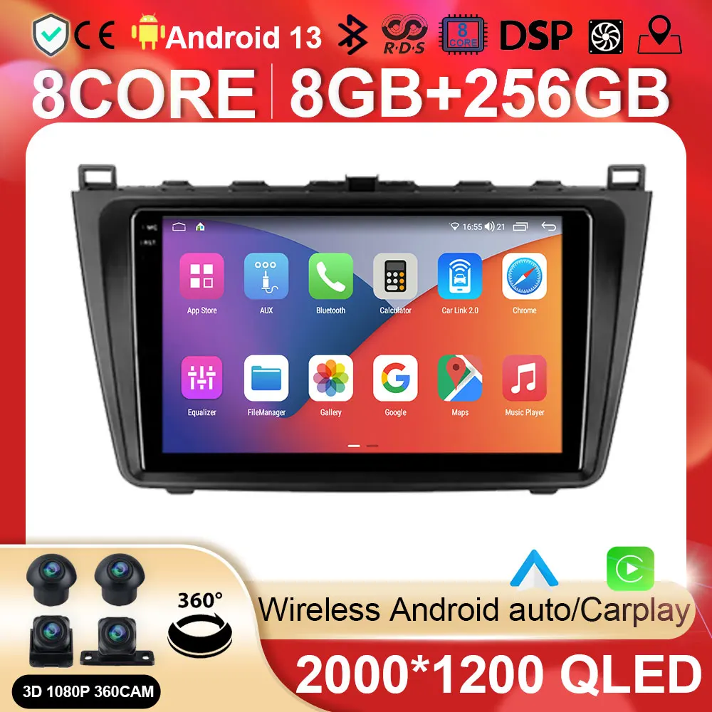 

Автомагнитола на Android, мультимедийный видеоплеер, навигация для Mazda 6 II GH 2007-2012, стерео, GPS, BT5.0, 2din, 2 din, dvd, 8 + 128G, Wi-Fi
