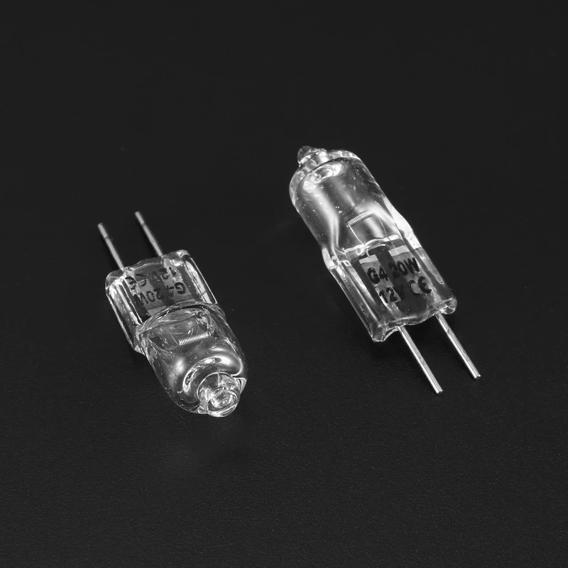 20 Pcs G4 Halogen Bulbs 20W 12V Halogen Light Bulbs 2 Pin Clear Lamp Bulb For Cooker Lighting Signal Lights Track