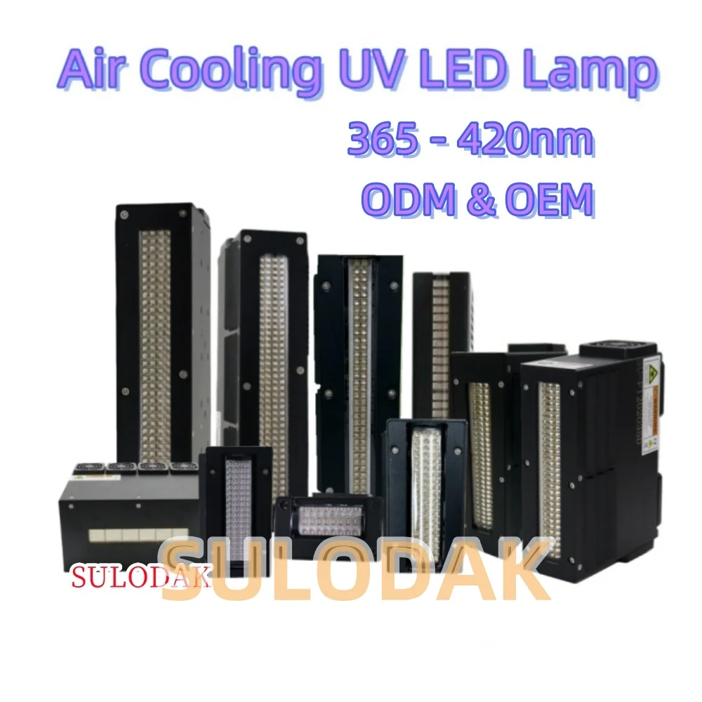Air cooled UV LED curing lamp UV flatbed printer inkjet printer glue resin ink curing 365nm 395nm LED lamp