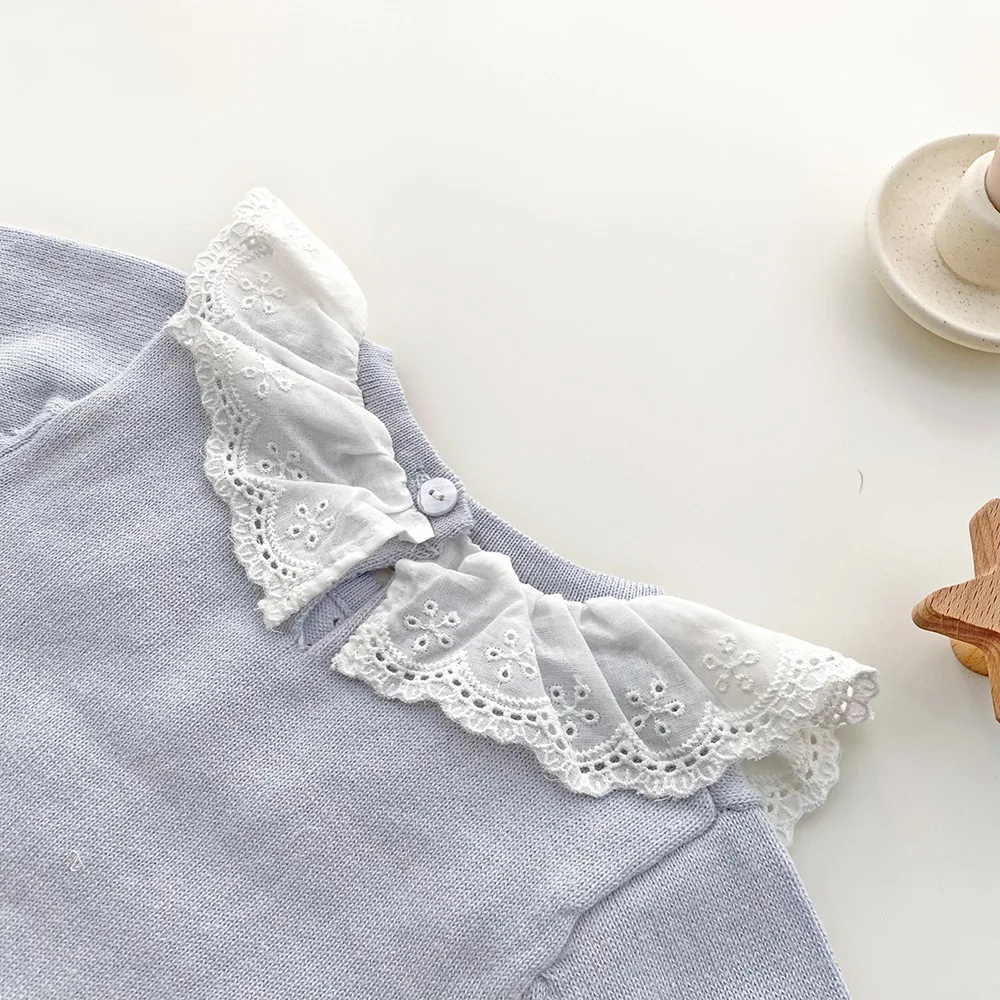 Autumn Baby Girls Bodysuit Solid Color Jumpsuit