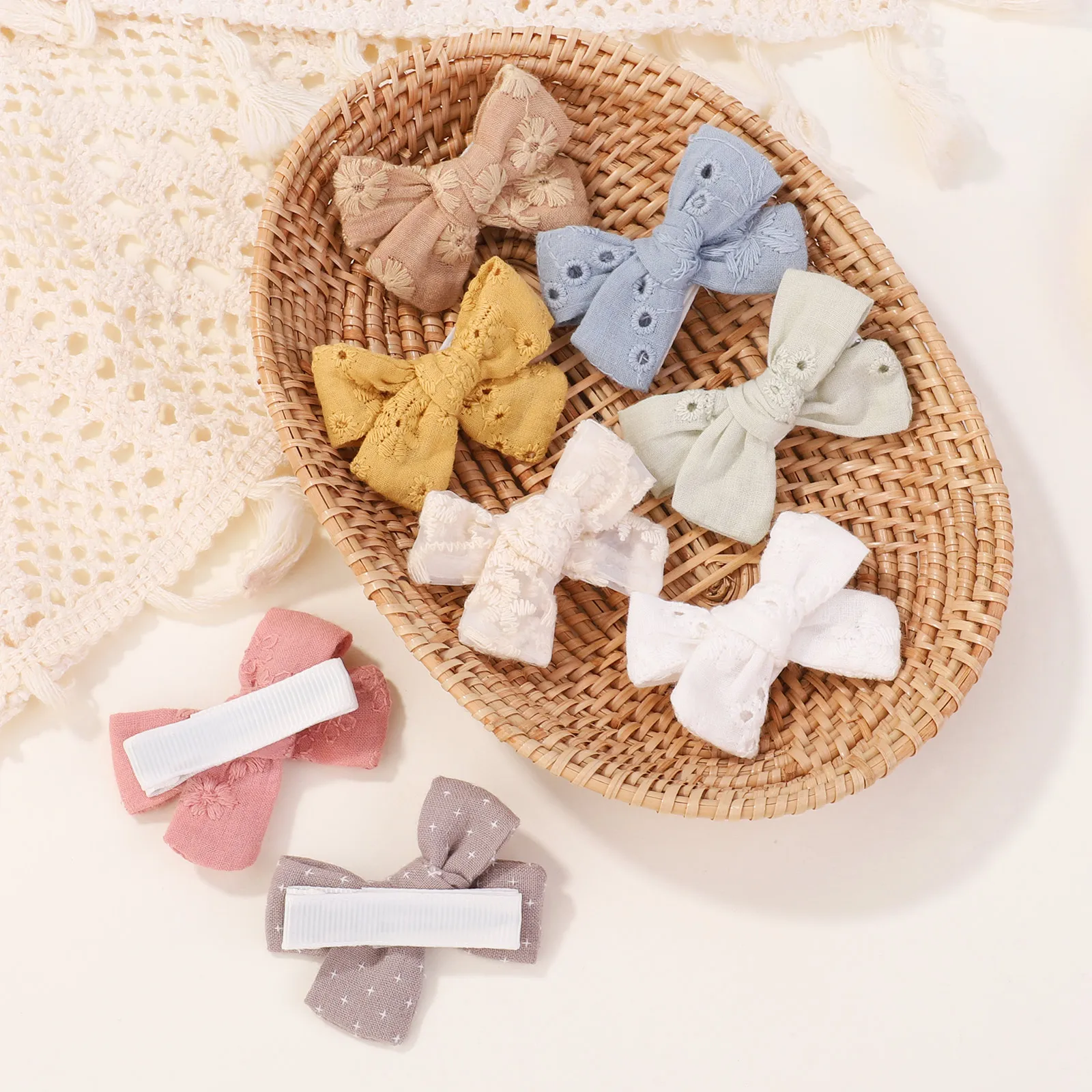 

Заколка для волос из мягкого хлопка с бантом, 2 шт.