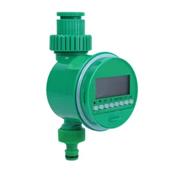 Garden Automatic Watering Timer with LCD Display - Intelligent Drip Irrigation System for Home and Farm Gardening (Green)
