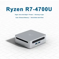 Ordinateur de jeu compact GenMachine Mini PC AMD Ryzen5 4700U 4750U 4800H 4900H avec Windows 11, Ryzen, DDR4 3200Mhz, WiFi6 1
