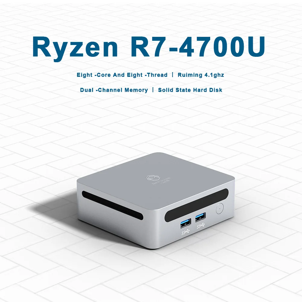 2025 GenMachine New Mini PC Ren4000 4700U AMD Ryzen7 4700U CPU  2.0GHz Up to 4.1GHz Windows 10/11 DDR4 64GB WiFi6 NUC gaming pc 3