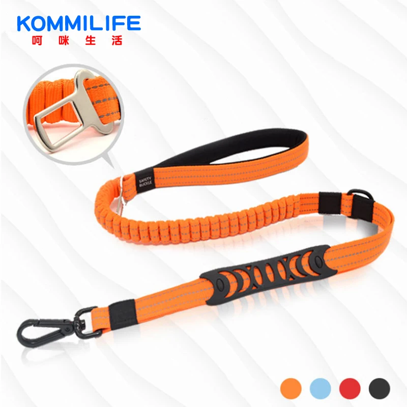 

Многофункциональный эластичный поводок для собак KOMMILIFE Светоотражающий Поводок для собак 2 в 1 поводок для собак нейлоновый поводок для собак