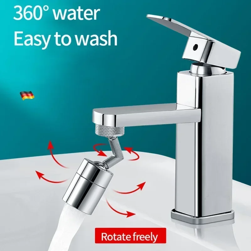Stainless Steel 720°Rotation Faucet Extender Universal Splash-proof Saving Faucet Sprayer Head Bathroom Kitchen Extender Adapter 2