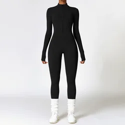 Velvet Fitness Jumpsuit Activewear Set - XL (Premium Black)