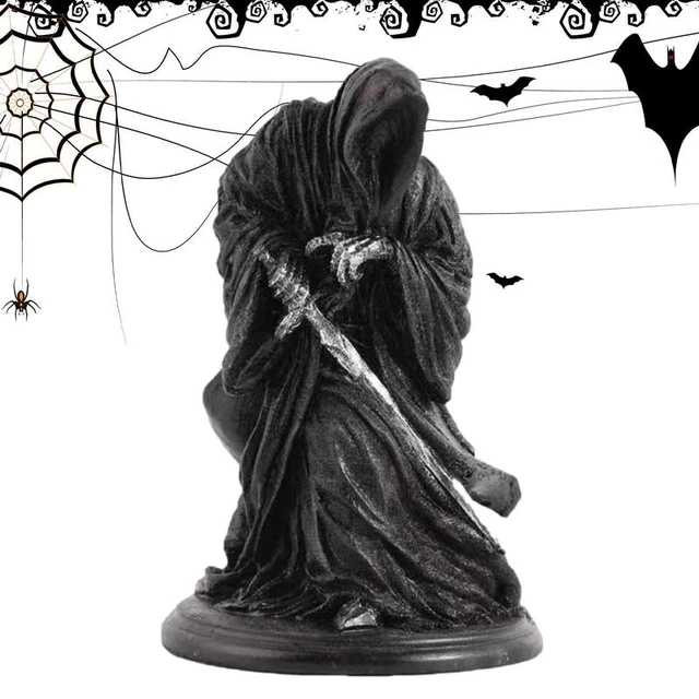 Ebros Gift Black Holy Death Grim Reaper Sitting On Skeleton Throne