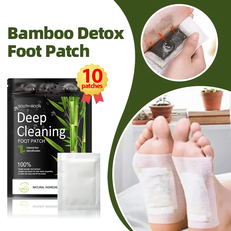 

10pcs Detox Foot Patches Body Toxin Detoxification Deep Cleansing Slimming Stress Relief Sticker Natural Bamboo Ginger Feet Pads