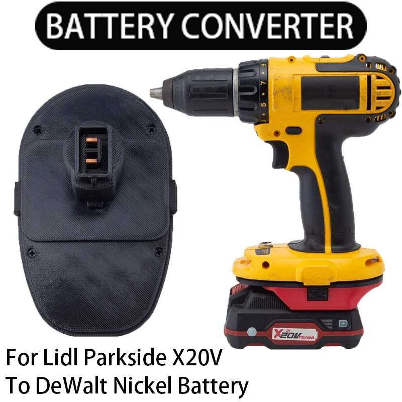 Converter for Lidl Parkside X20V Li-Ion Battery to DeWalt 18/20V Li-Ion/Nicke Li-Ion Tool Battery Adapter Power Tool Accessories