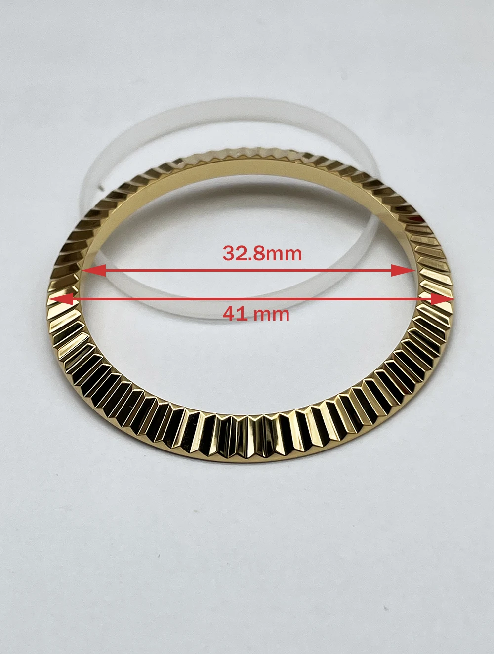 Premium Fluted Bezel Inserts - 41mm Gold, Silver, Rosegold Stainless Steel Watch Outer Ring Replacement