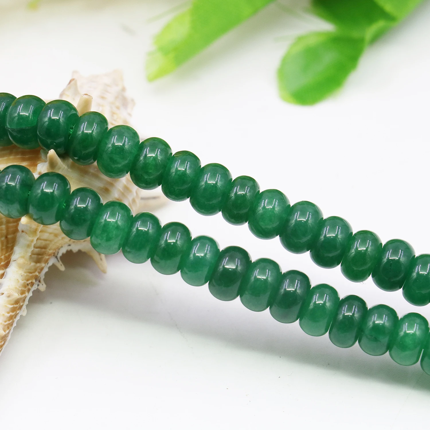5x8mm Green Malay Chalcedony Crystal Abacus Loose Bead DIY Stone,Transparent Pattern Jewelry,Women Gift Necklace/Bracelet 15inch