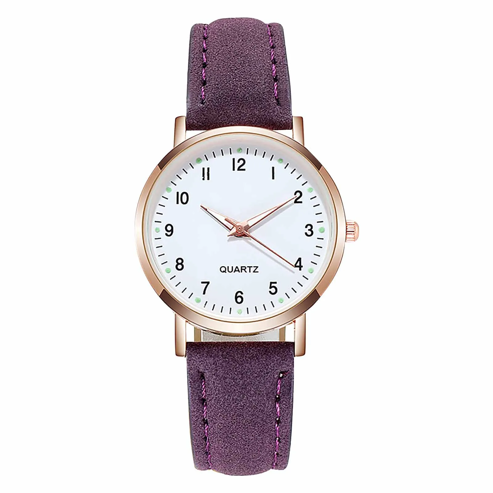 

Luminous Watch For Women Fashion Casual Watches Simple Ladies Frosted Leather Round Digital Quartz Wristwatches Reloj Para Mujer