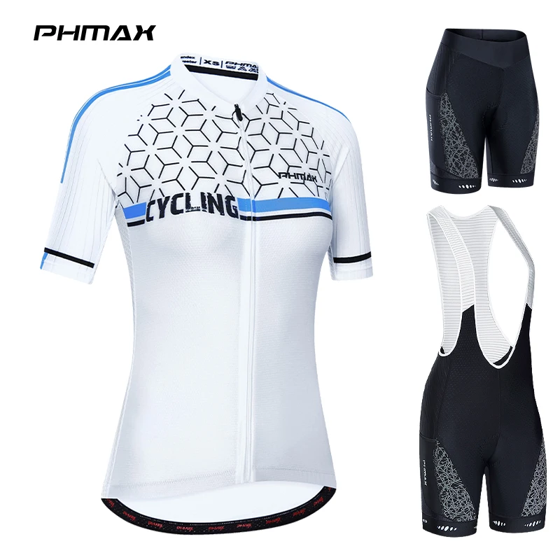 

PHMAX Women Cycling Jerseys Set Bike Clothes Quick Dry Outdoor Cycling Sets Reflective MTB Bike Clothes Maillot Ropa Ciclismo