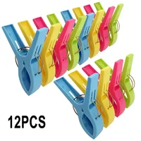 4/8/12Pcs Clothespins Beach Towel Clips Plastic Quilt For Laundry Sunbed Lounger Clothes Pegs Beach Towel 1