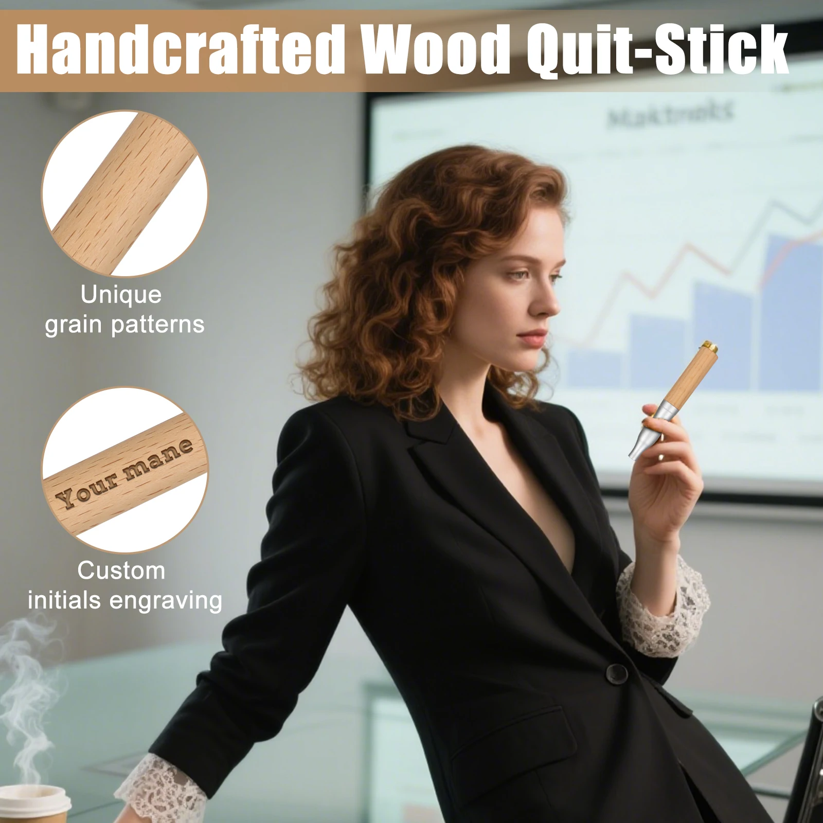 Quit Smoking Stick Natural Walnut Wood Inhaler