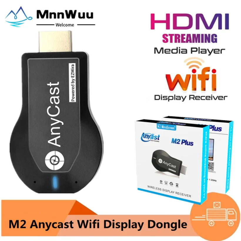 

MnnWuu 1080P Wireless WiFi Display TV Dongle Receiver HDMI-compatible TV Stick M2 Plus for DLNA Miracast for AnyCast for Airplay