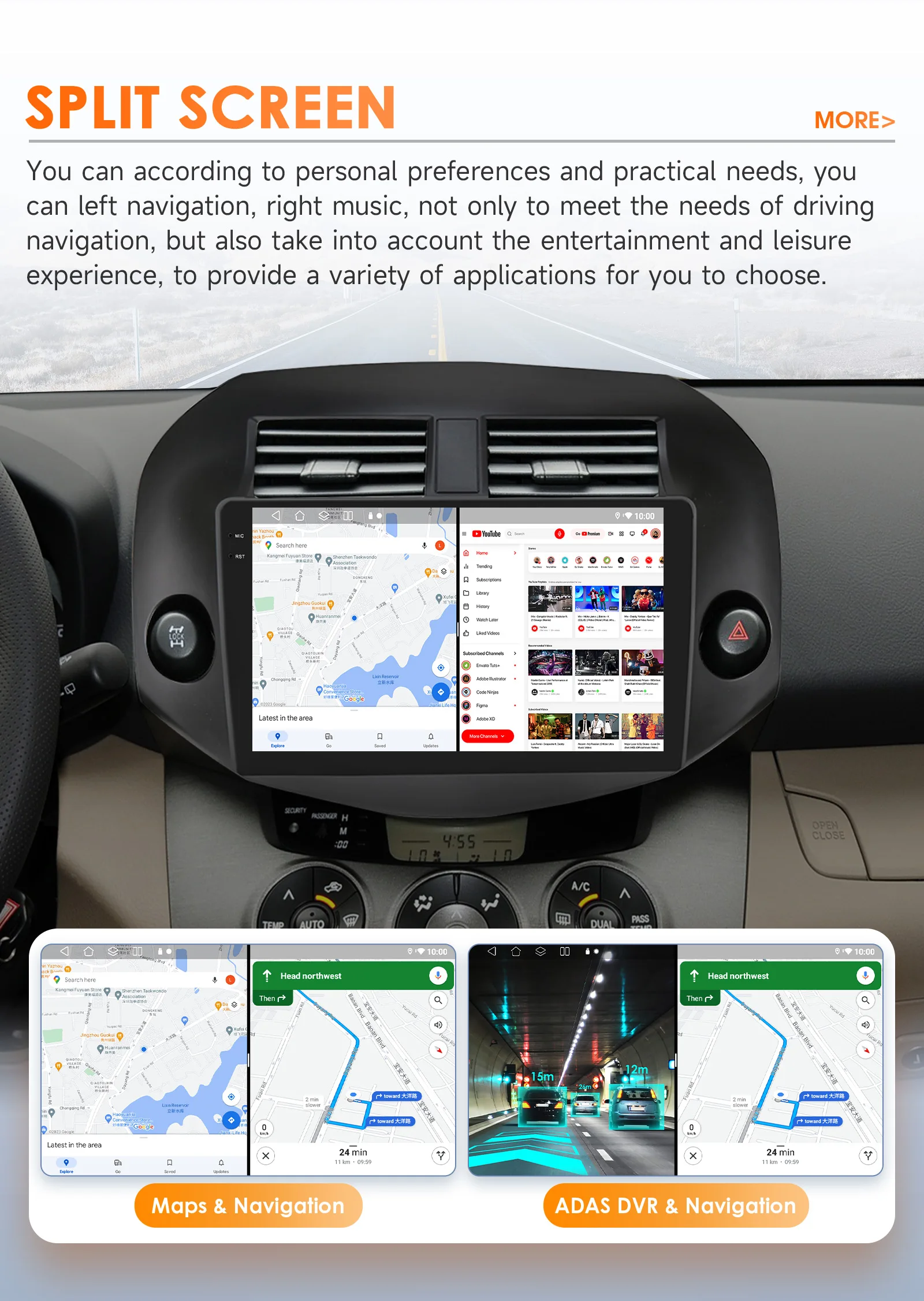 Hizpo 10,1 Zoll Carplay Auto Radio Multimedia Für Toyota RAV4 Rav4 2007-2011 GPS Navigation Autoradio Stereo 2din Andorid 4G + BT – Detail 36
