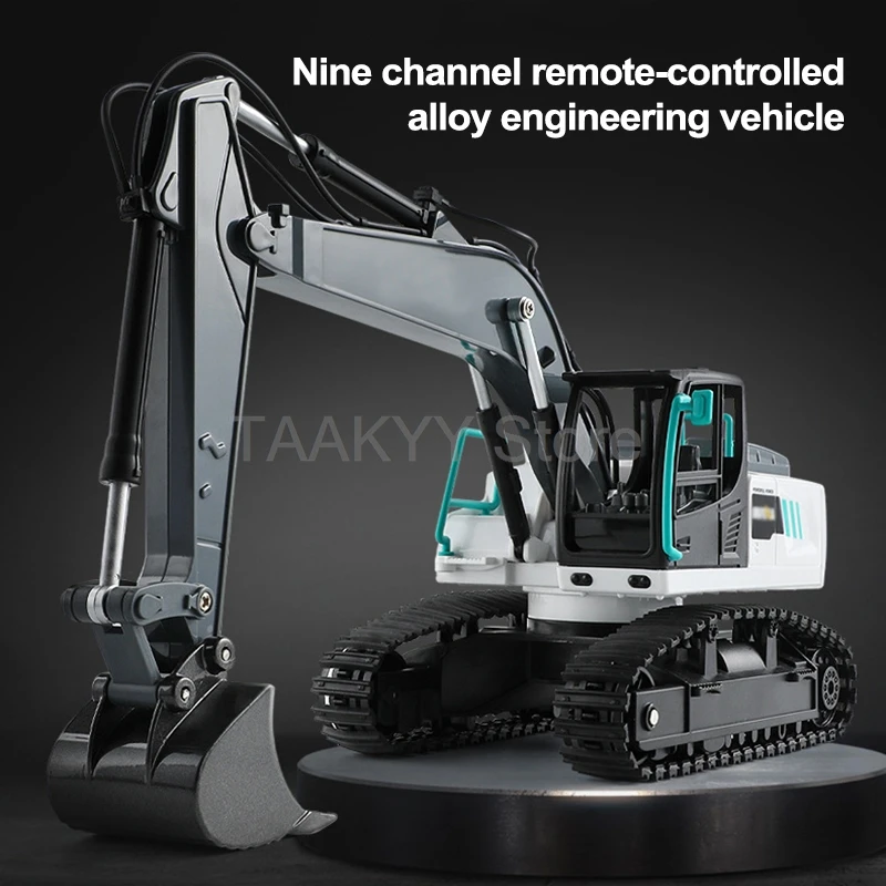 1:14 1594 Alloy Remote Control Excavator 22 Channels Heavy Duty RC Engineering Vehicle Rc Crawler Cars For Children Toys Model 3