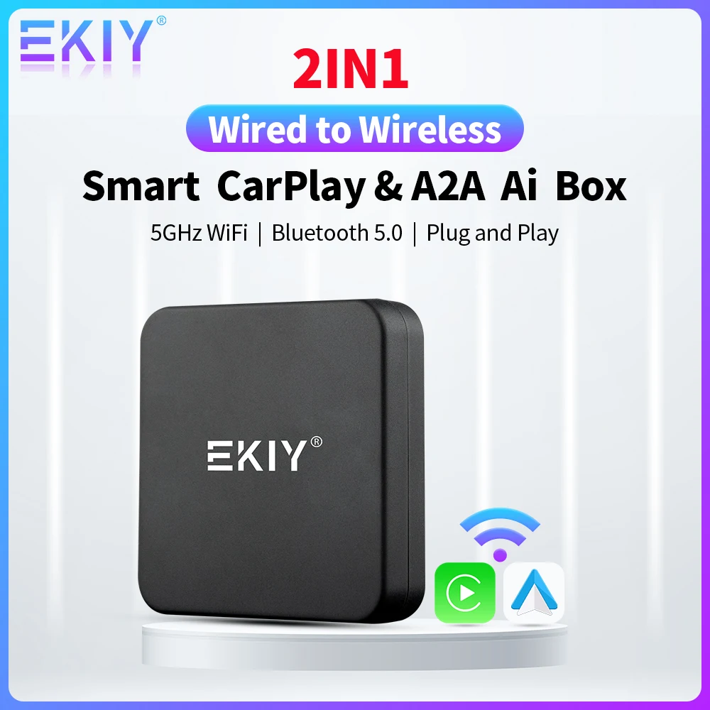 Ekiy Mini Carplay Smart Box Wireless Android Auto Adapter Apple Dongle Plug And Play Per Volkswagen Toyota Peugeot Volvo