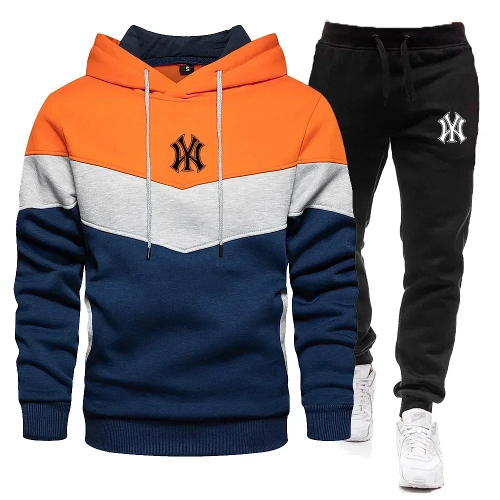 Sports Suit Men Two Piece Jogging Hoodie Sweatpants