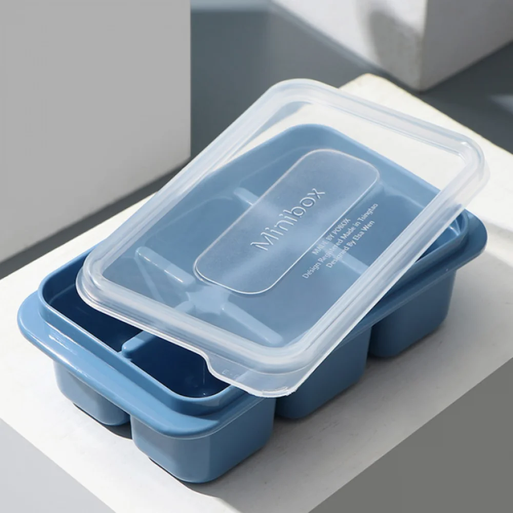 Ice Cube Mold 3Pack Trays with No-Spill Lids Easy-Release for Freezer Whiskey Cocktails Baby Food and Drinks 6 Cubes