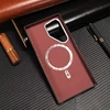 Luxury Carbon Fiber Texture MagSafe Case For Samsung Galaxy S25 S24 S23 Ultra Plus Wireless Charging Alloy Lens Shockproof Cover 6