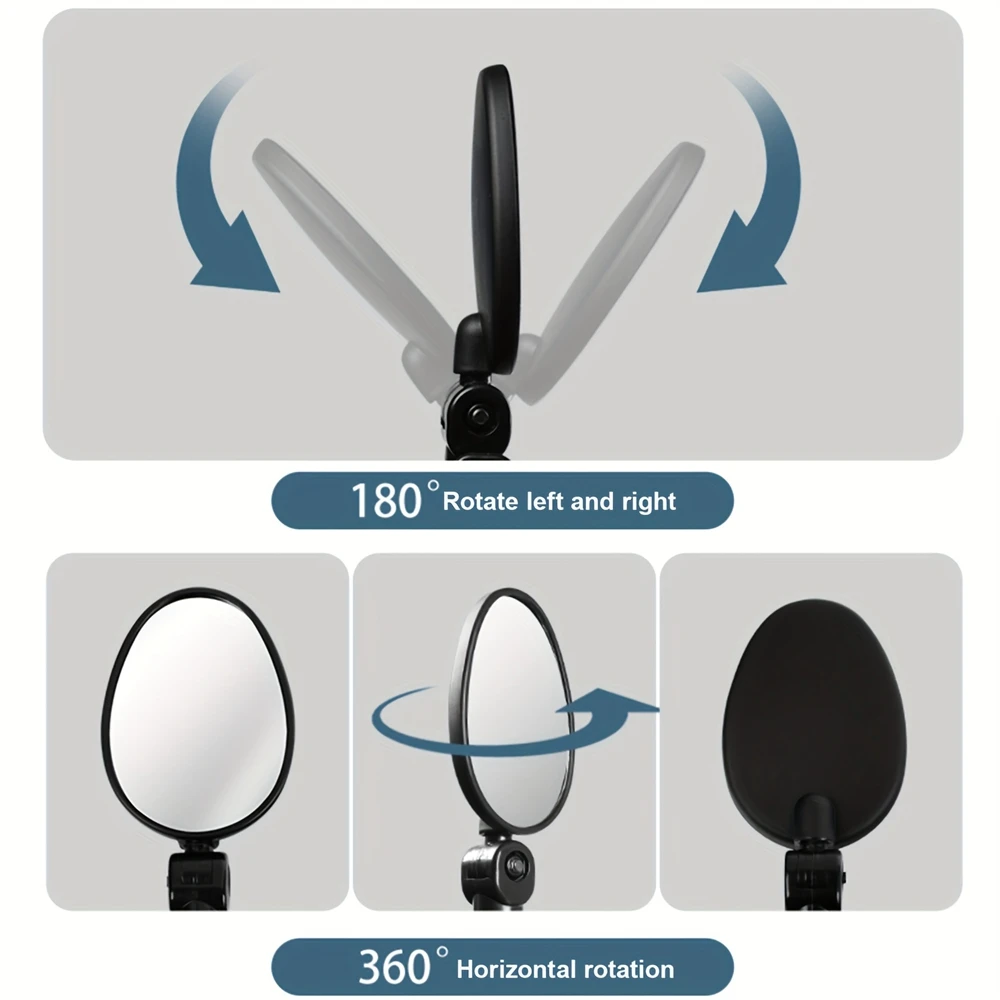 2PCS 범용 자전거 백미러 360도 회전 가능 핸들바 후방 거울 MTB 로드 사이클링