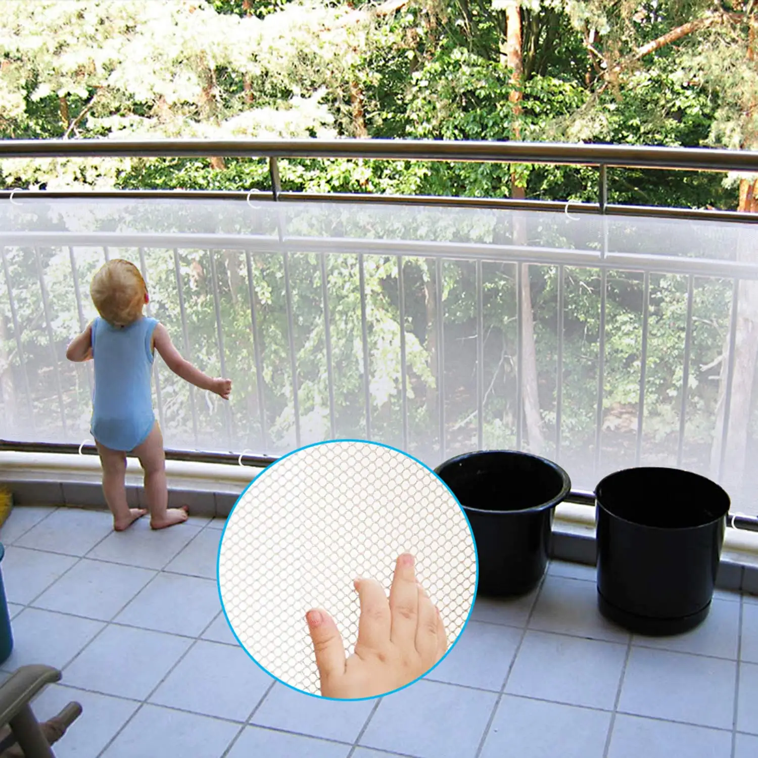 Child Protective Guard Fence Fine Mesh Tensile and Tear Resistant Banister Net Suitable For Infants