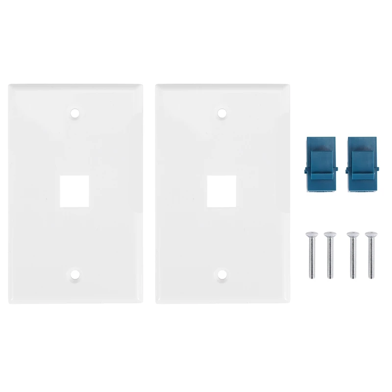 

2-Pack Ethernet Wall Plate, RJ45 Cat6 Female To Female Jack Inline Coupler Face Plates