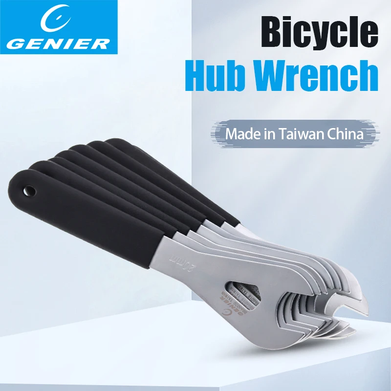 

GENIER Bicycle Hub Cone Spanner 13/14/15/16/17/18/19mm Wrench 2.0mm Bike Pedal Wrench Repair Tools