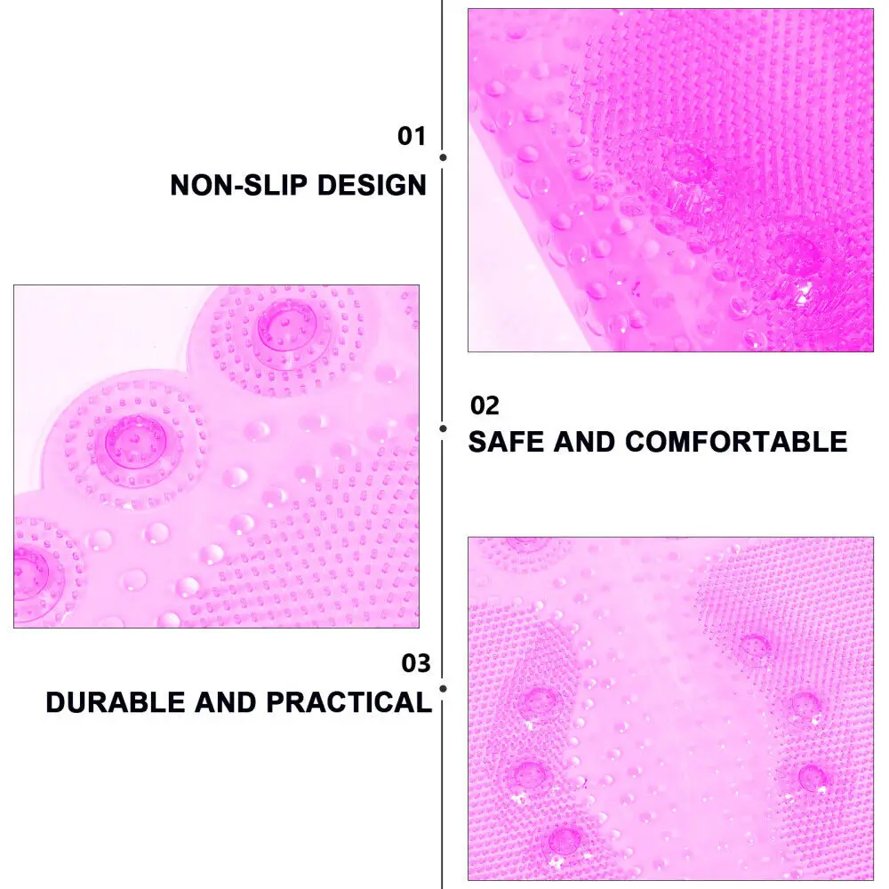 Bath Mat PVC Non-slip with Suction Cups Shower Room Foot Massage Cartoon shape Soft washable