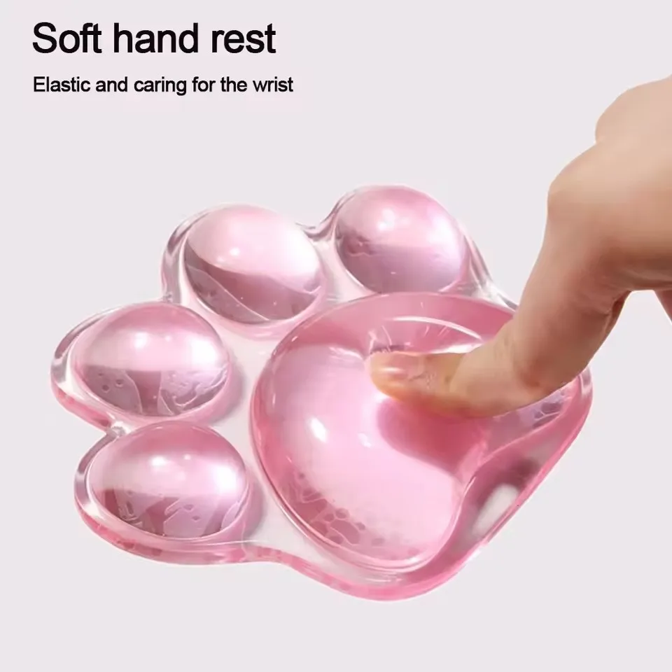 Ergonomic Silicone Mouse Wrist Rest Support Pad Cat Paw Hand Cushion Soft for Office Computer Laptop Gaming Pain Relief