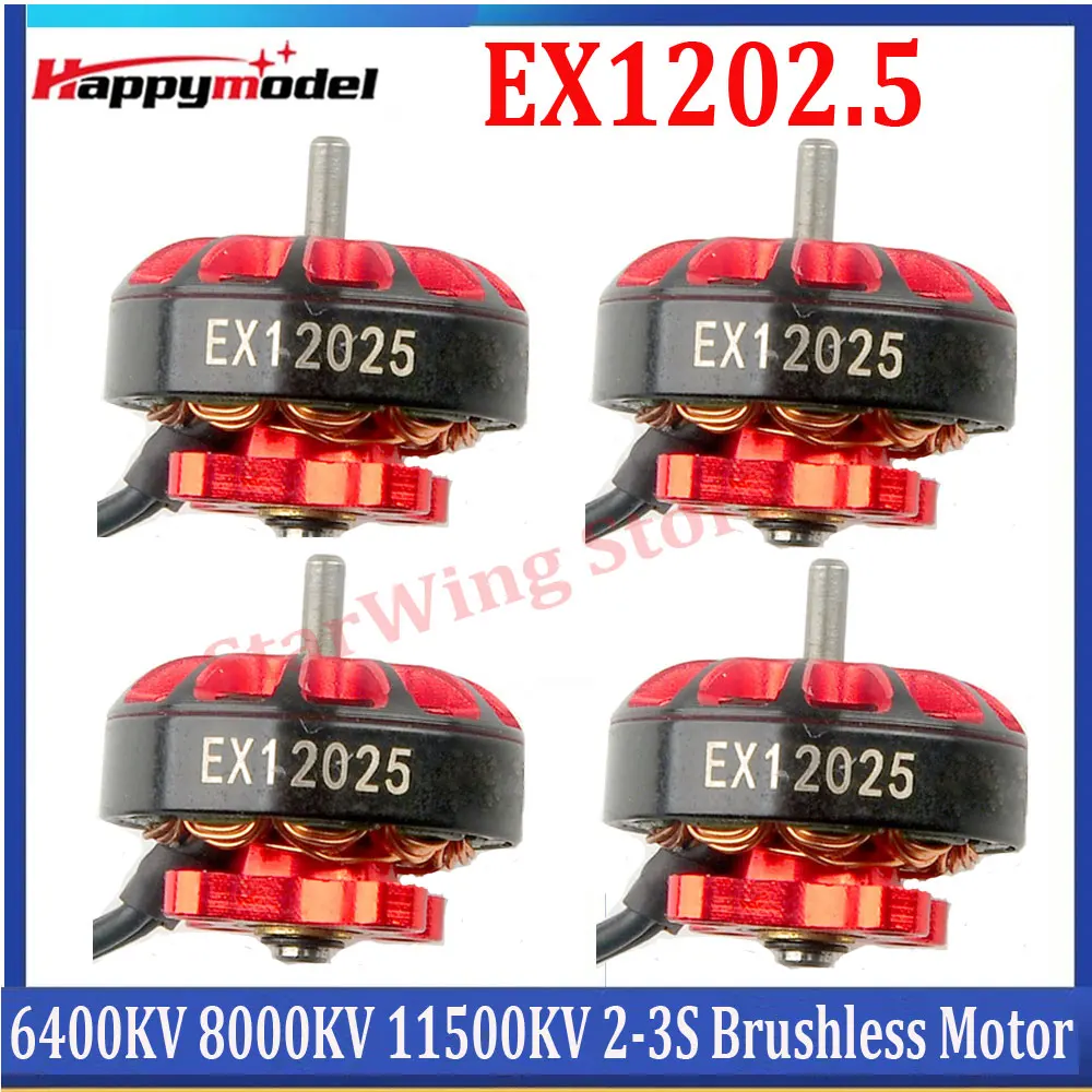 

4PCS HappyModel EX1202.5 1202.5 6400KV 8000KV 11500KV 1-3S Brushless Motor for RC FPV Racing Freestyle 3Inch Toothpick Drones