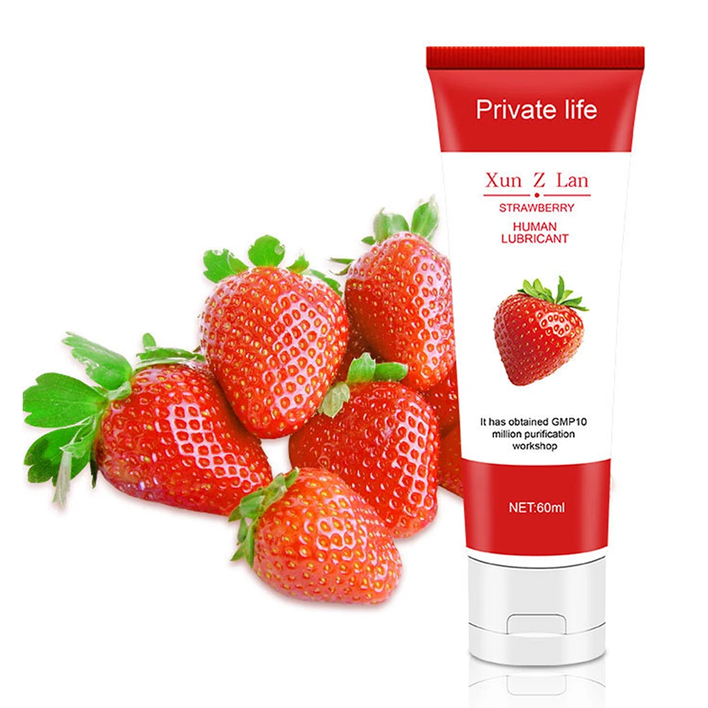 Edible Lubricant Strawberry Flavor Lubricant for Sex Water Based Lubricant Oral Sex Anal Vagina Orgasm Gel Adult Goods