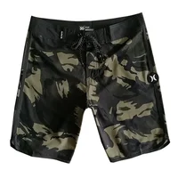 2024 NEW Elastic Quick Drying Fitness Training Muscle Men Beach Shorts Stripe Pattern Competition Surfing Printed Design Men 1