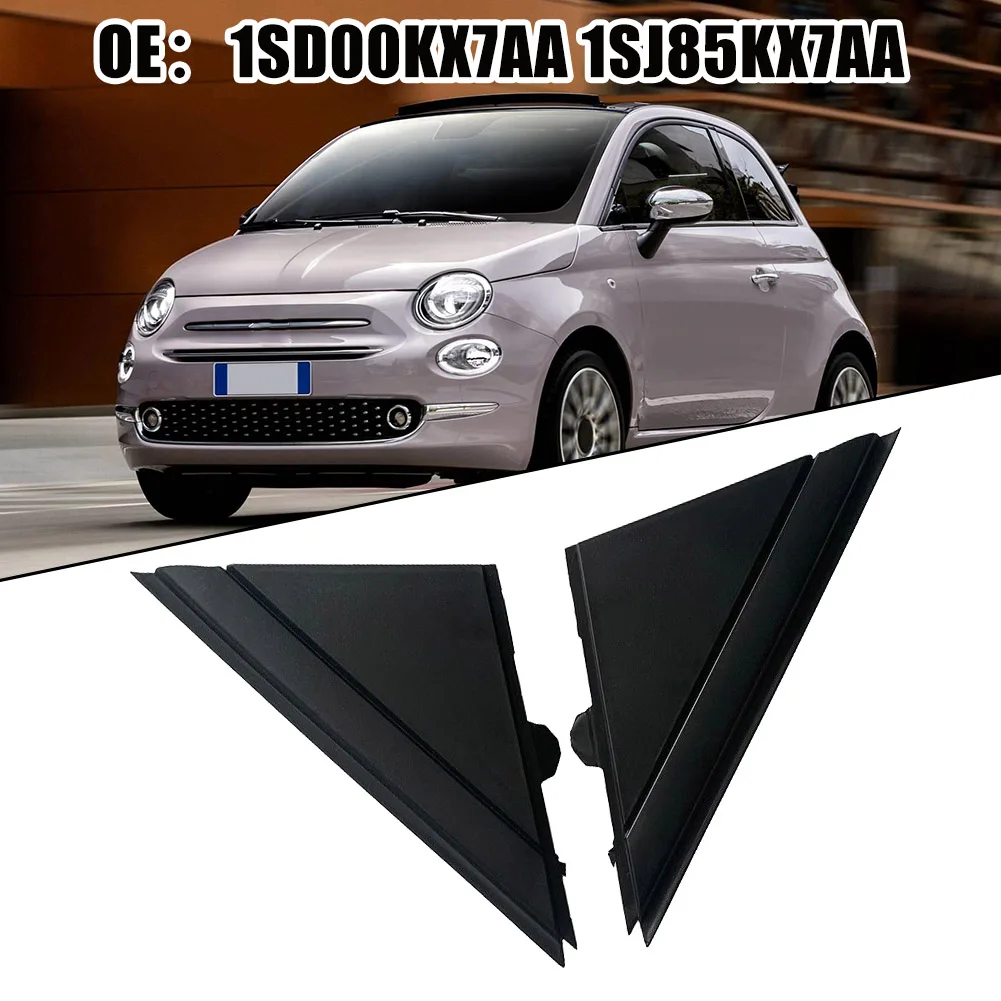 

Hot Sale 1 Pair Matte Black Door Mirror Flags Mirror Flag Cover Left Right For Fiat 500 1SJ85KX7AA 1SD00KX7AA Car Accessories