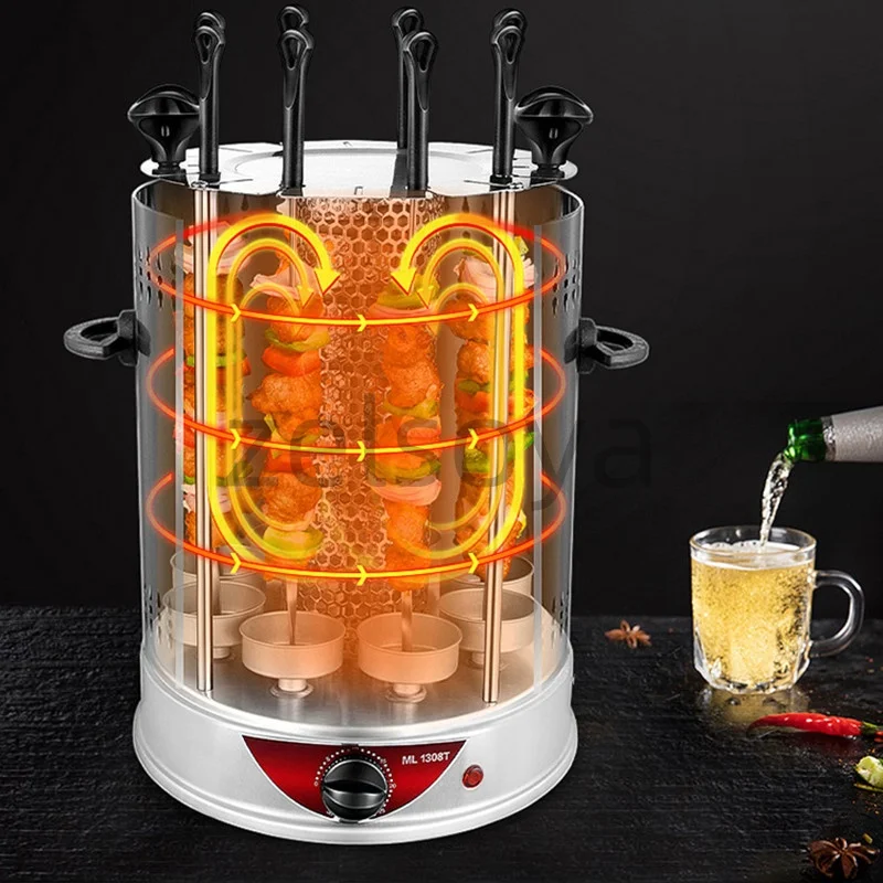 Electric grill Household automatic rotary skewer machine Indoor smokeless grill skewer oven shish kebab grill 5
