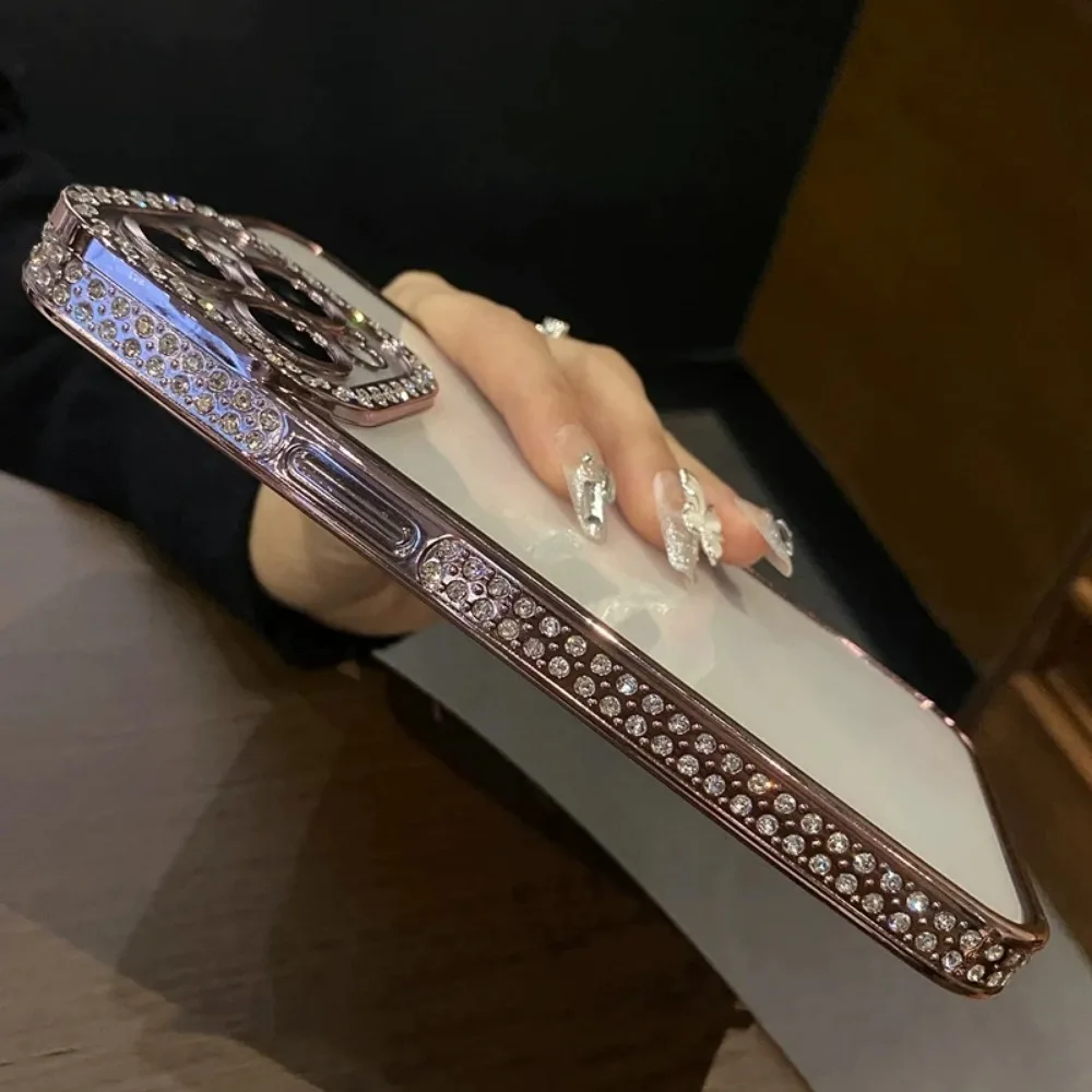 iPhone Case Luxury Diamond Glitter Silicon Cover For iPhone 16 15 14 Plus 13 12 11 Pro Max