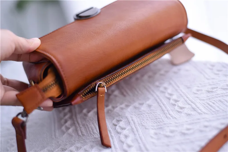 Pndme Mode Vintage Designer Echt leder Frauen Diagonale Tasche lässig handgemachte Luxus echte Rindsleder weibliche kleine Umhängetasche – Detail 29