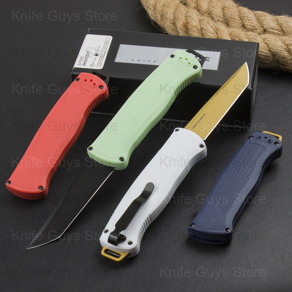 

Bench5370FE OTFmade Pocket Knife CPM-CruWear Steel Blade 59-60HRC CF-EliteHandle Outdoor Camping Self Defense Pocket Knives