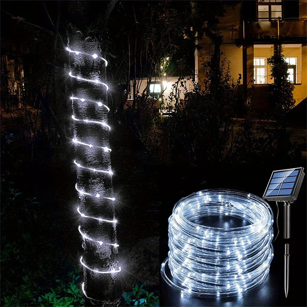 Solar LED Tube Rope Light Garland - Outdoor Decorative Lighting